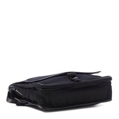 Prada Tessuto Nylon Saffiano Logo Messenger Bag Black 3 of 7