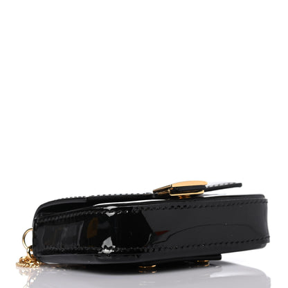 Fendi Vitello Vernice Mou Nano Baguette Belt Charm Black 3 of 4