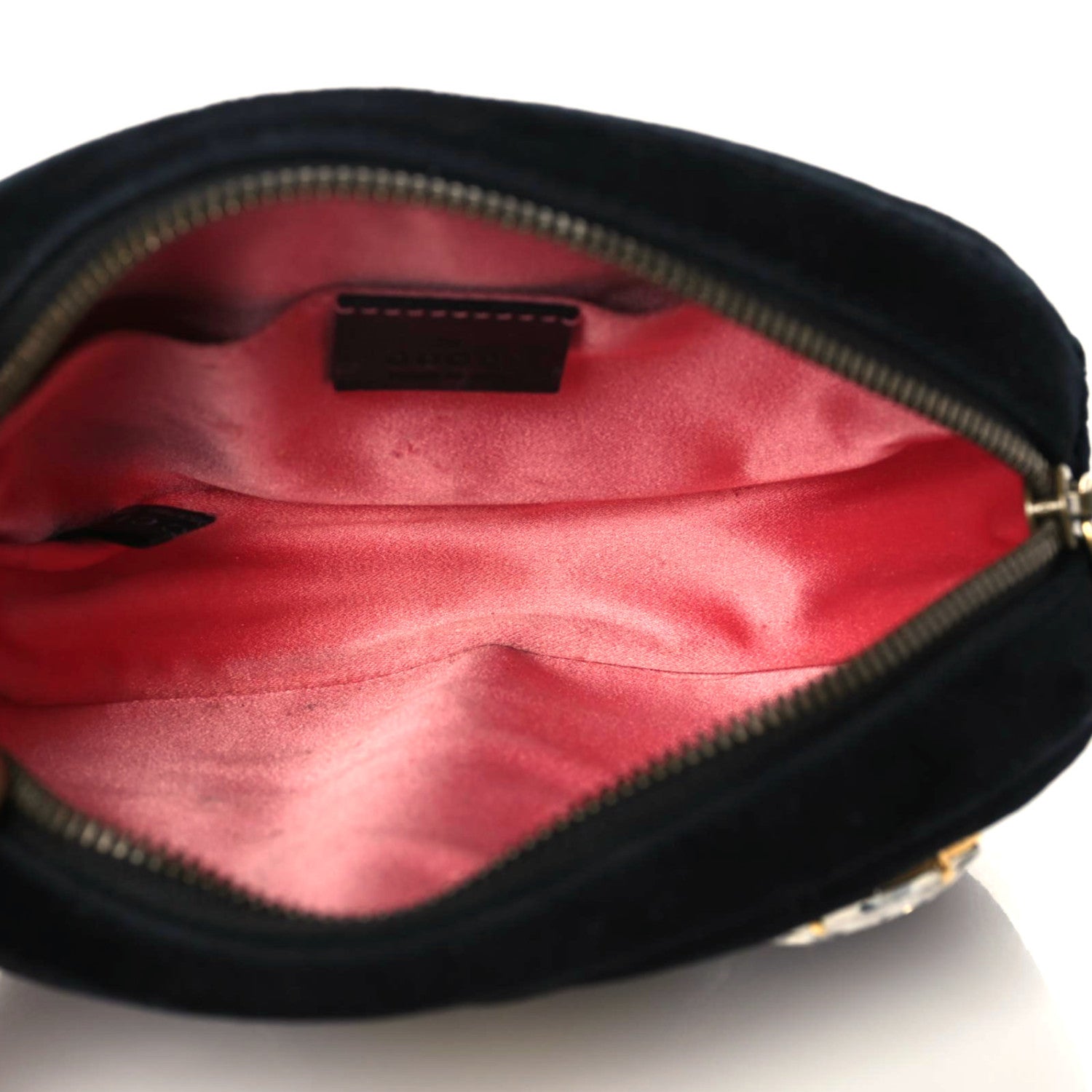 Gucci Velvet Matelasse Marquise Crystals GG Marmont Belt Bag 85 34 Black 8 of 11