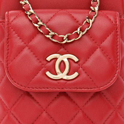 Chanel Lambskin Quilted CC Phone Holder Red 9 of 12