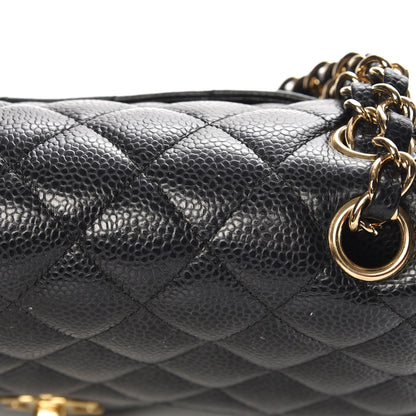 Chanel Caviar Quilted Medium Double Flap Black 10 of 12
