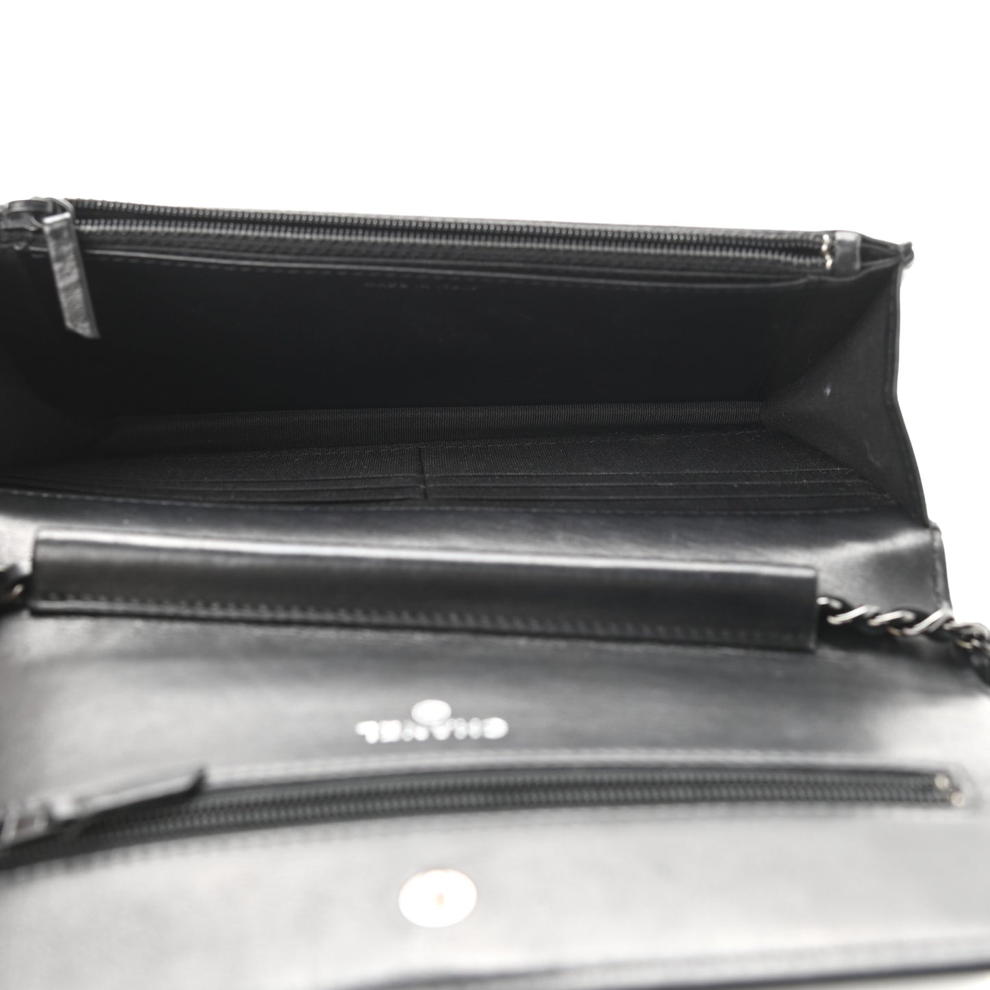 Lambskin Quilted Boy Wallet On Chain WOC So Black