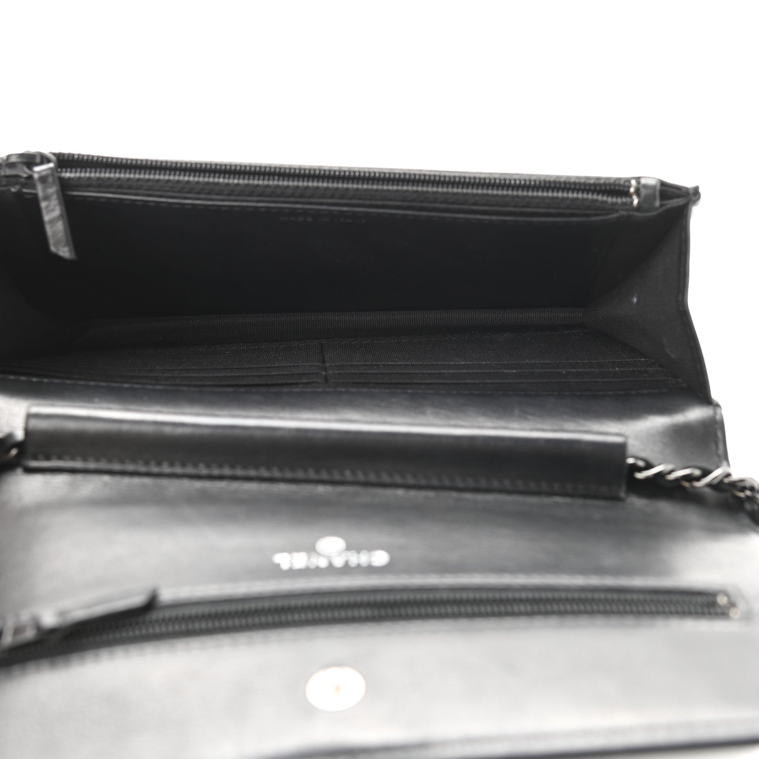 Chanel Lambskin Quilted Boy Wallet On Chain WOC So Black 5 of 11