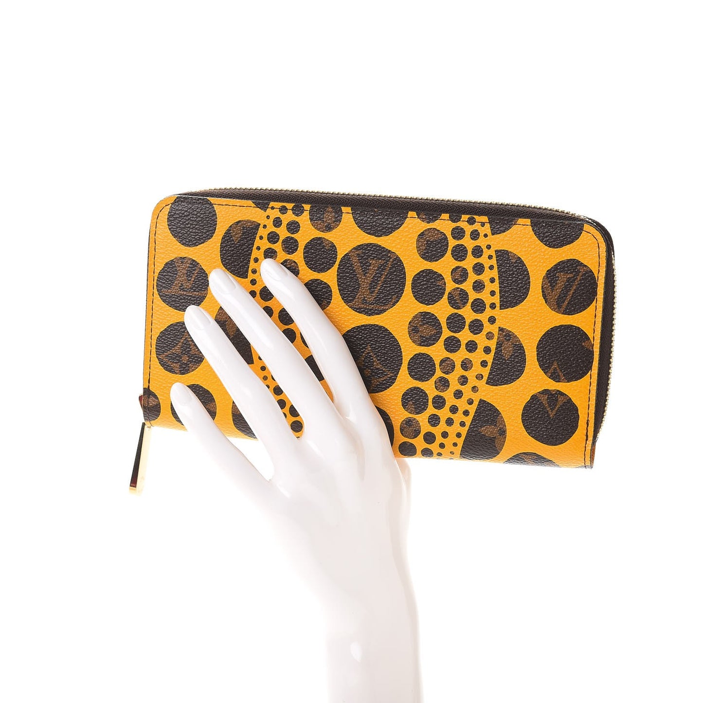 Monogram Kusama Pumpkin Dots Zippy Wallet Yellow