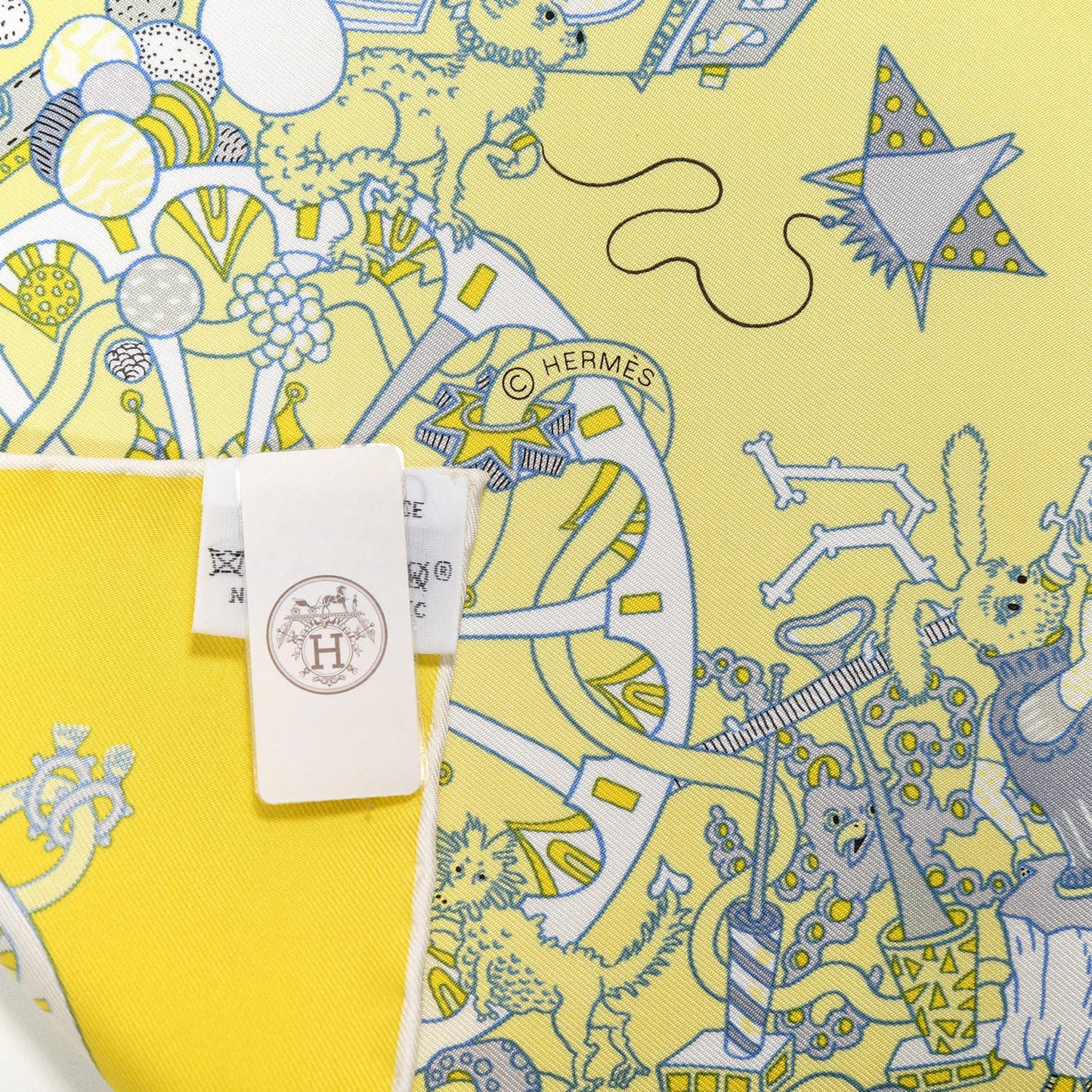 Silk La Folle Parade Scarf 90 Juane Vif Juane Soufre