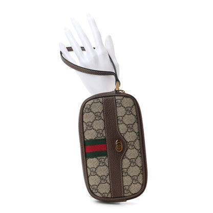 Gucci GG Supreme Monogram Ophidia Phone Case Wristlet Brown 2 of 7
