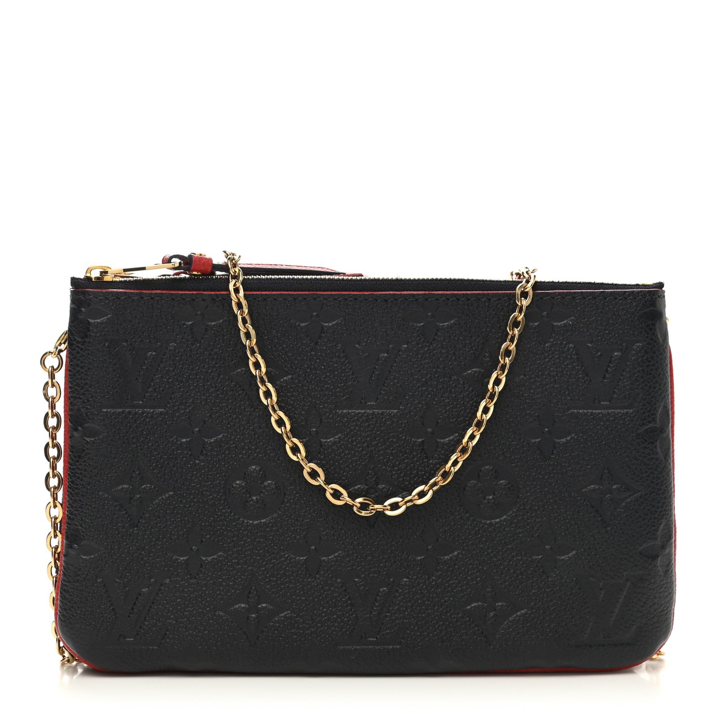 Empreinte Double Zip Pochette Marine Rouge