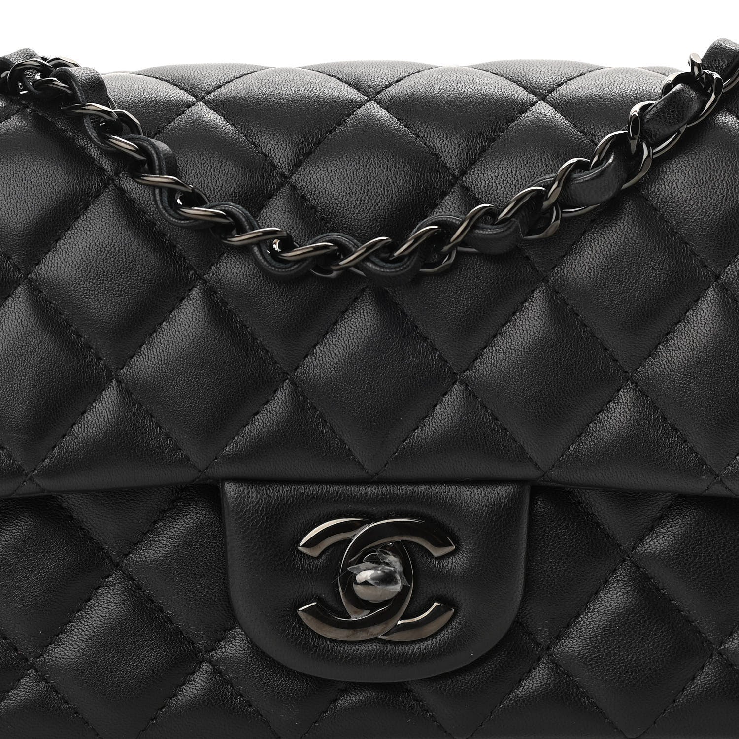 Chanel Lambskin Quilted Mini Rectangular Flap So Black 8 of 11