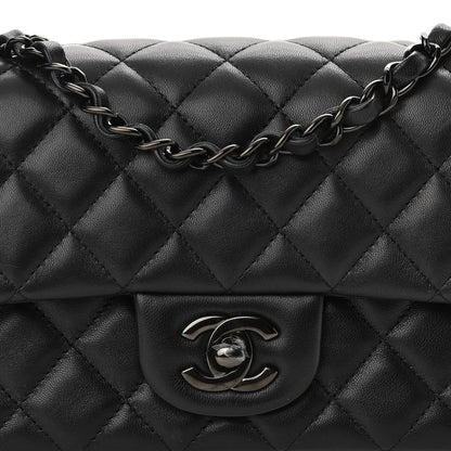 Chanel Lambskin Quilted Mini Rectangular Flap So Black 8 of 11