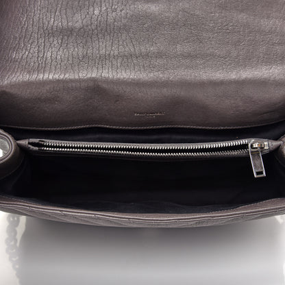 Saint Laurent Sheepskin Matelasse Chevron Monogram Large College Bag Light Coal 5 of 10
