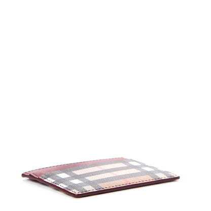 Burberry Smooth Calfskin Vintage Check Sandon Card Case Crimson 3 of 7