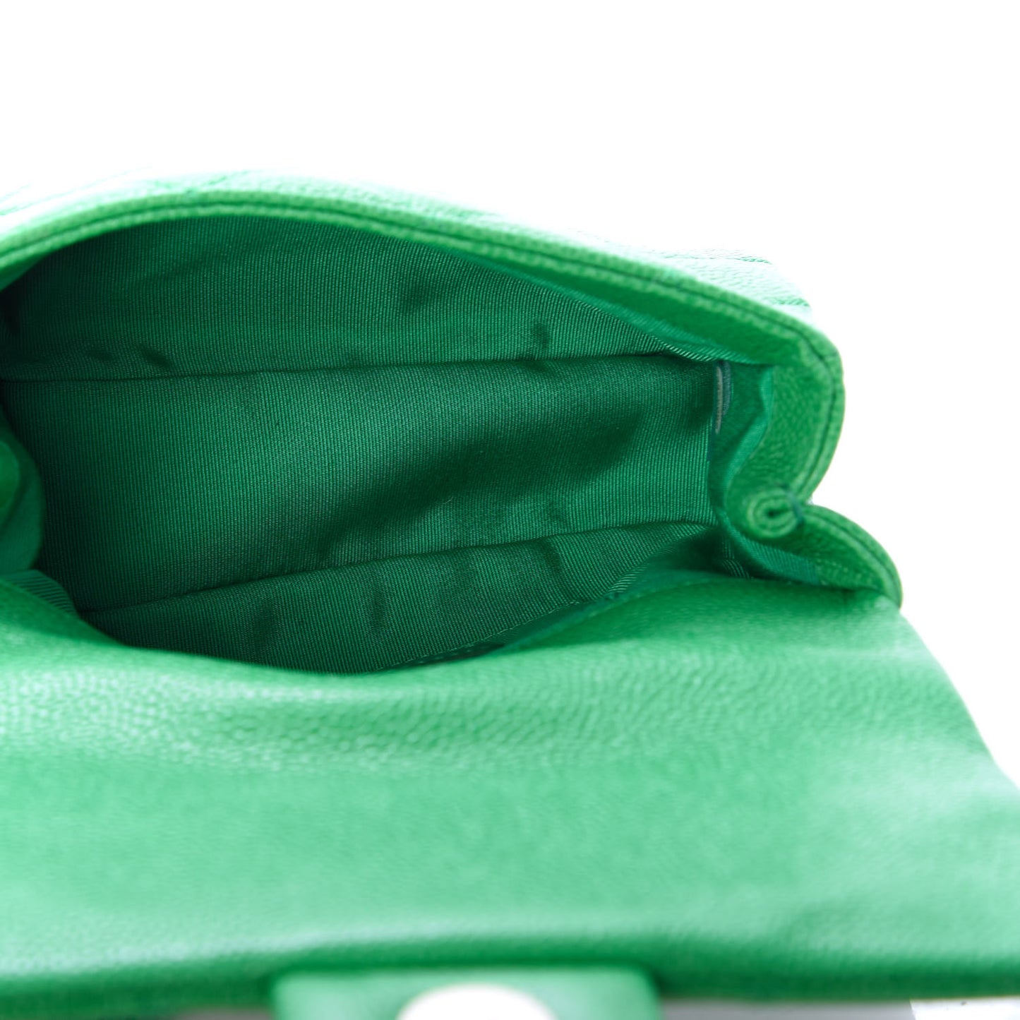 Caviar Quilted Mini Incognito Square Flap Green
