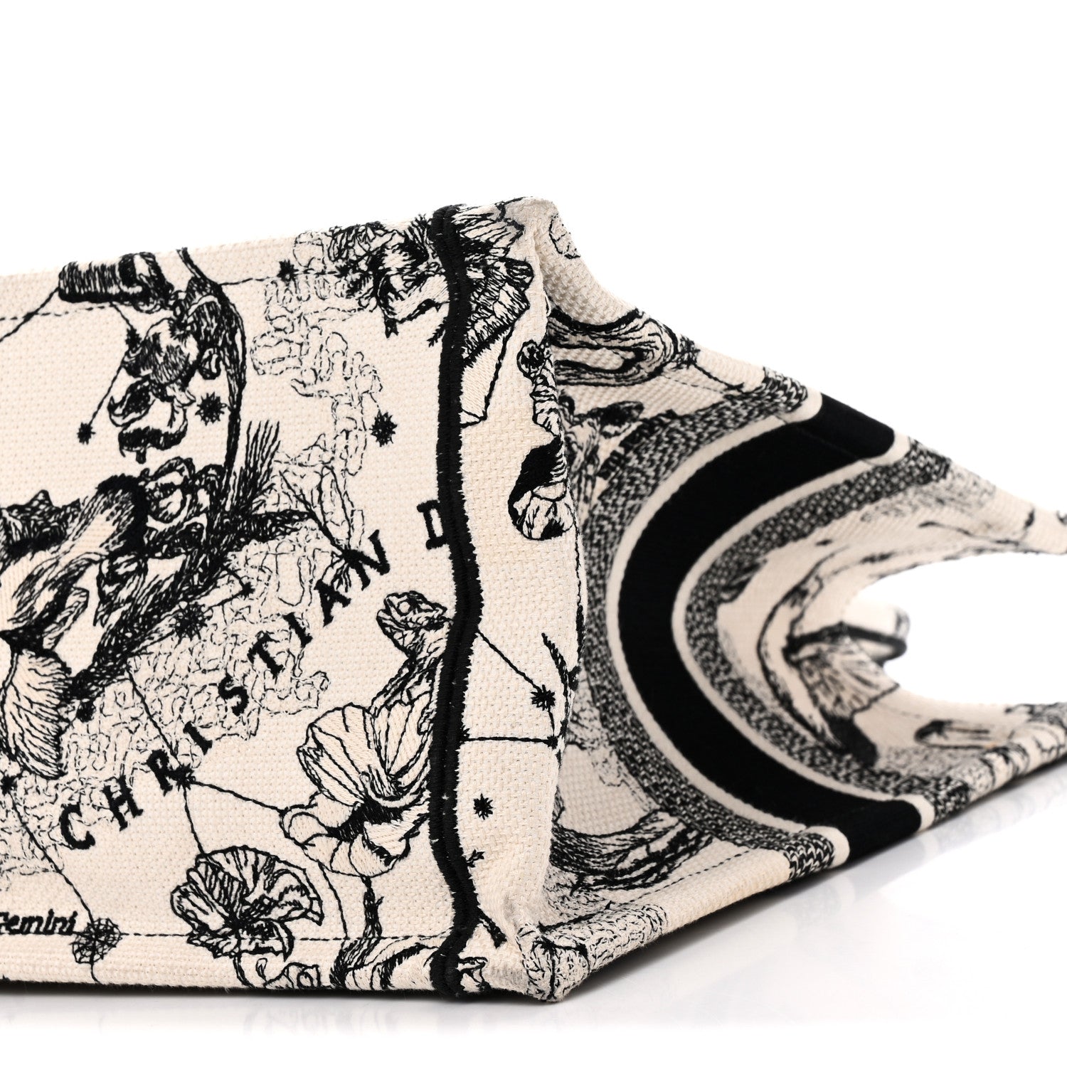 Christian Dior Canvas Zodiac Toile De Jouy Embroidered Medium Book Tote Latte 10 of 10
