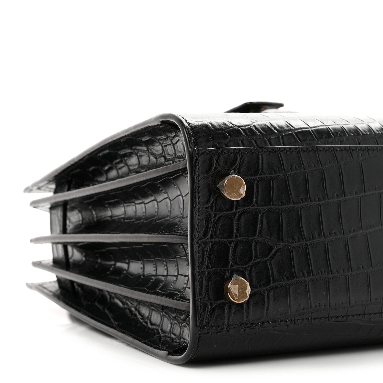 Saint Laurent Calfskin Crocodile Embossed Baby Sac De Jour Black 9 of 10