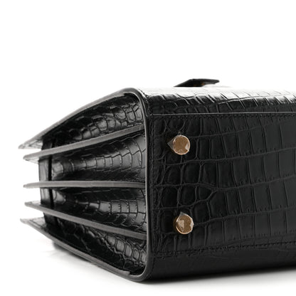 Saint Laurent Calfskin Crocodile Embossed Baby Sac De Jour Black 9 of 10