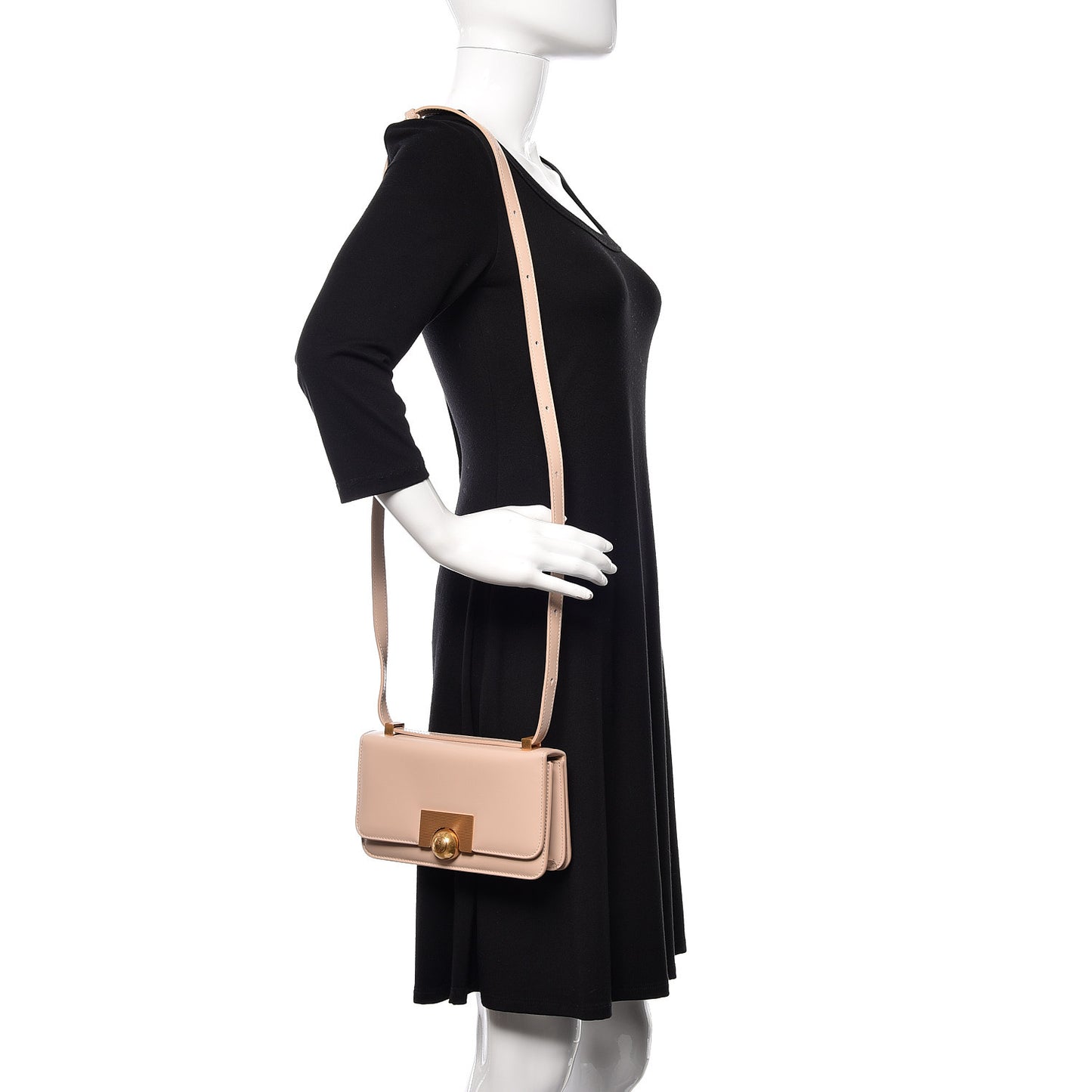 Spazzolato Calfskin Classic Mini BV Bag Nude