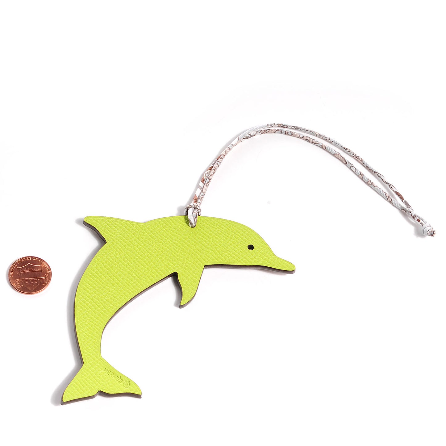 Epsom Togo Petit H Bag Charm Dolphin Kiwi Gold