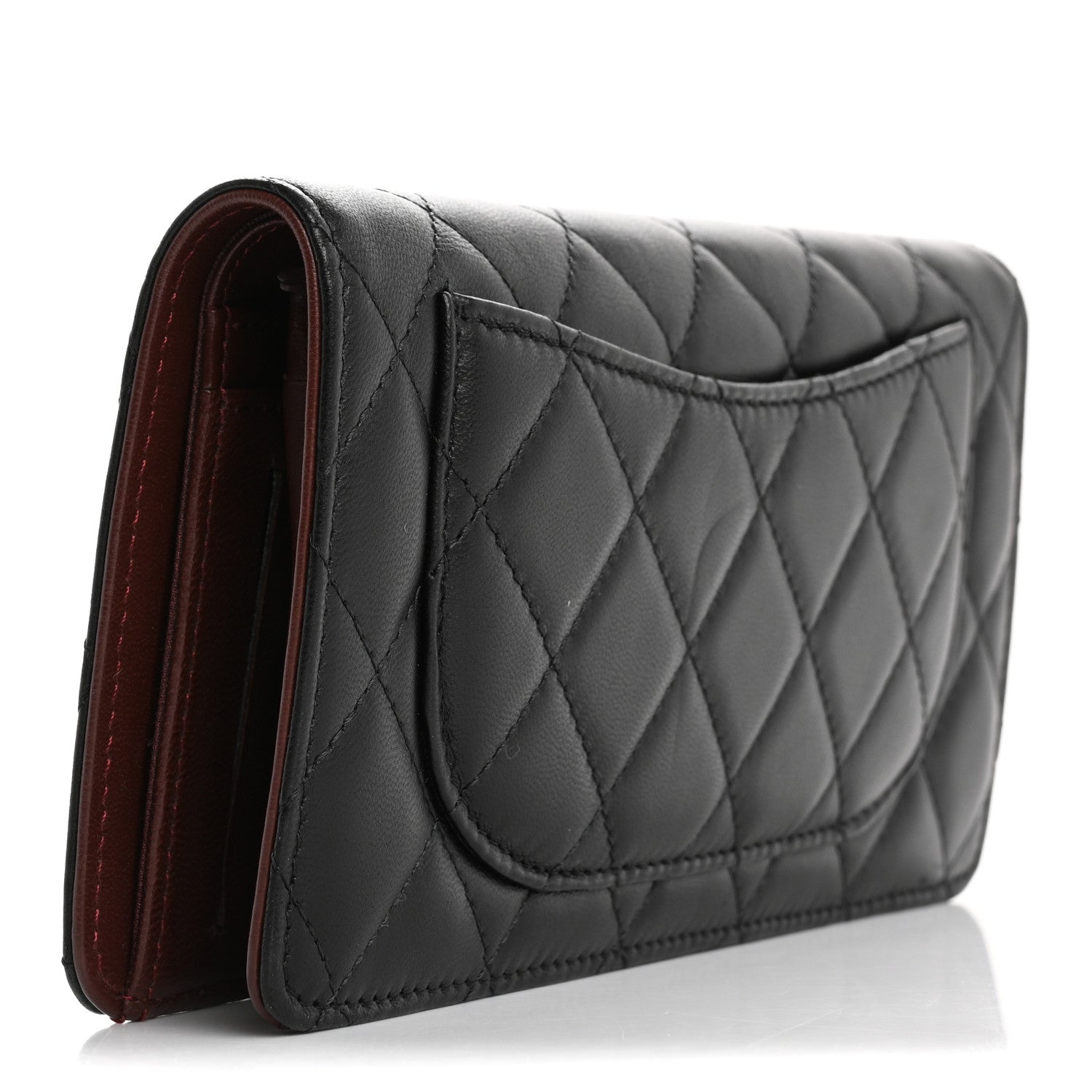 Chanel Lambskin Quilted Yen Wallet Black 3 of 12