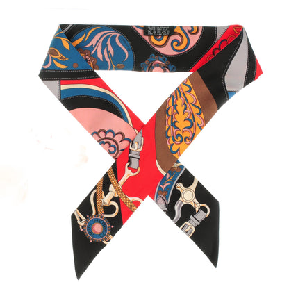Hermes Silk Festival des Amazones Twilly Black Rouge Bleu 1 of 4