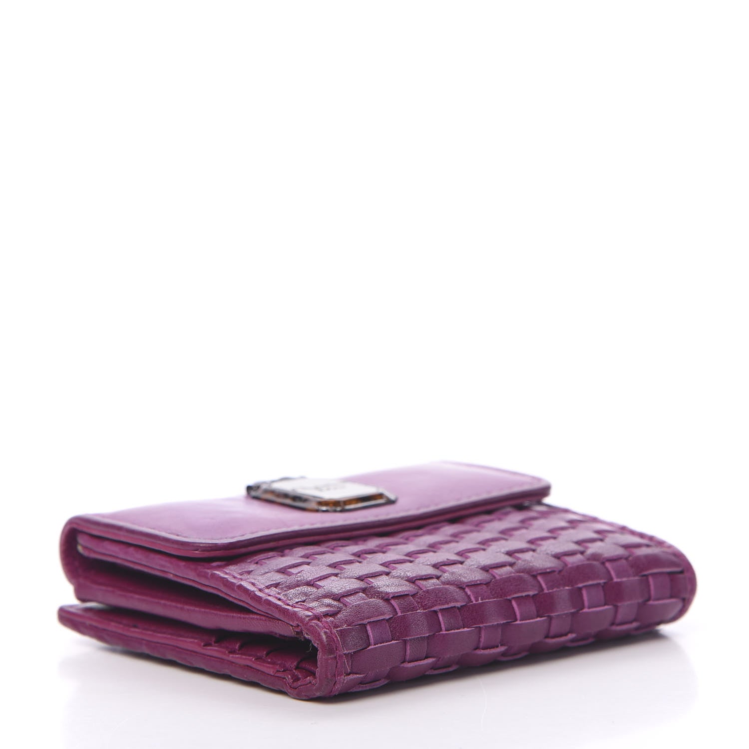 Christian Dior Calfskin Samourai 1947 Armour Woven Wallet Fuchsia 3 of 11