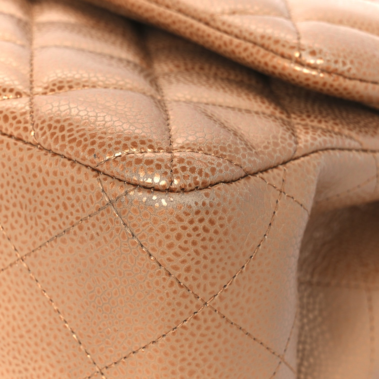 Chanel Metallic Caviar Quilted Jumbo Double Flap Copper 13 of 13