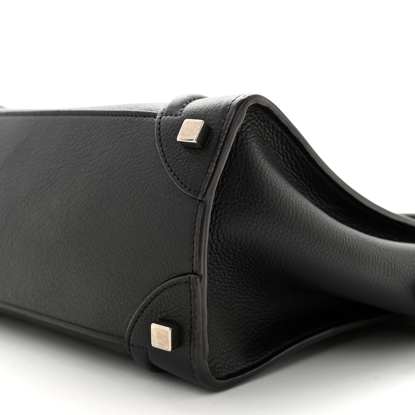 Drummed Calfskin Micro Luggage Black