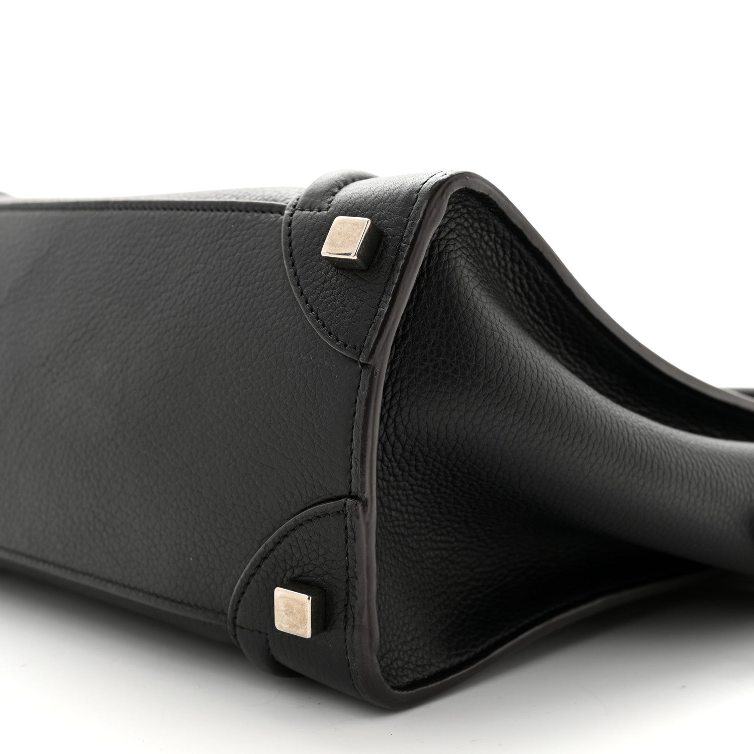 Celine Drummed Calfskin Micro Luggage Black 10 of 10
