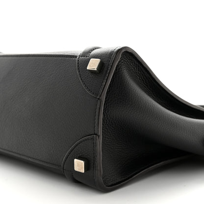 Celine Drummed Calfskin Micro Luggage Black 10 of 10