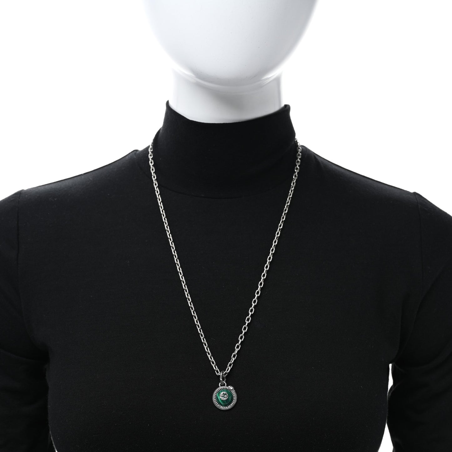 Sterling Silver Resin Garden GG Necklace Green