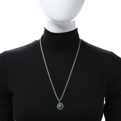 Gucci Sterling Silver Resin Garden GG Necklace Green 2 of 6