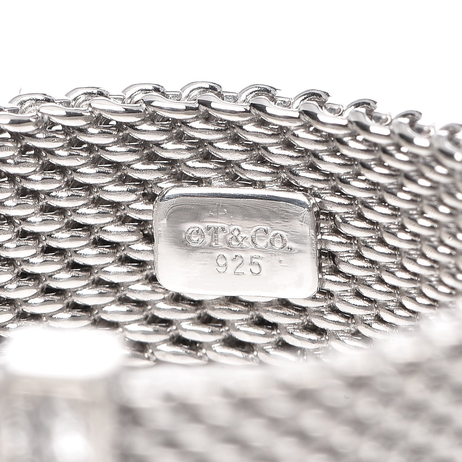 Tiffany Sterling Silver Diamond Somerset Mesh Ring 52 6 5 of 5