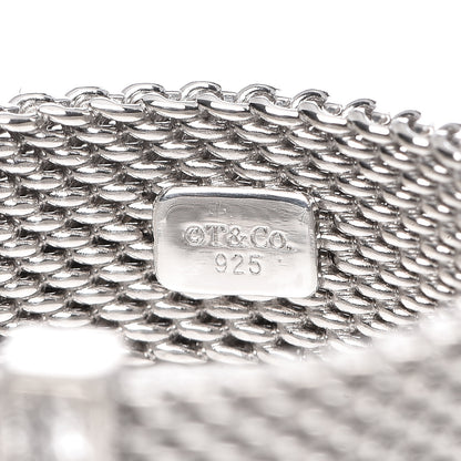 Tiffany Sterling Silver Diamond Somerset Mesh Ring 52 6 5 of 5