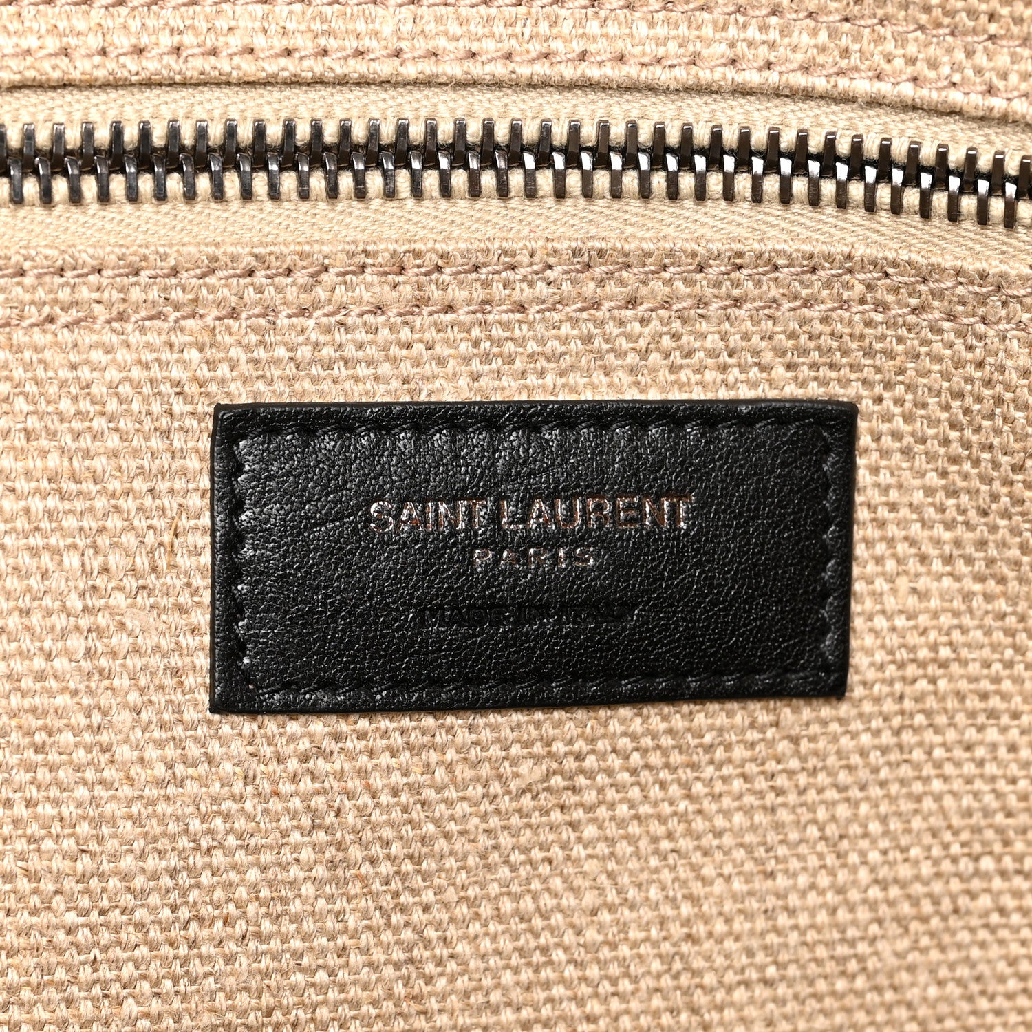 Saint Laurent Linen Calfskin Rive Gauche Tote Optic White 6 of 10