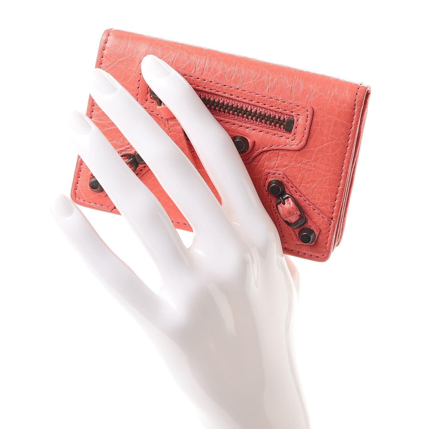 Balenciaga Agneau Classic Hardware Card Case Rose Azalee 2 of 13