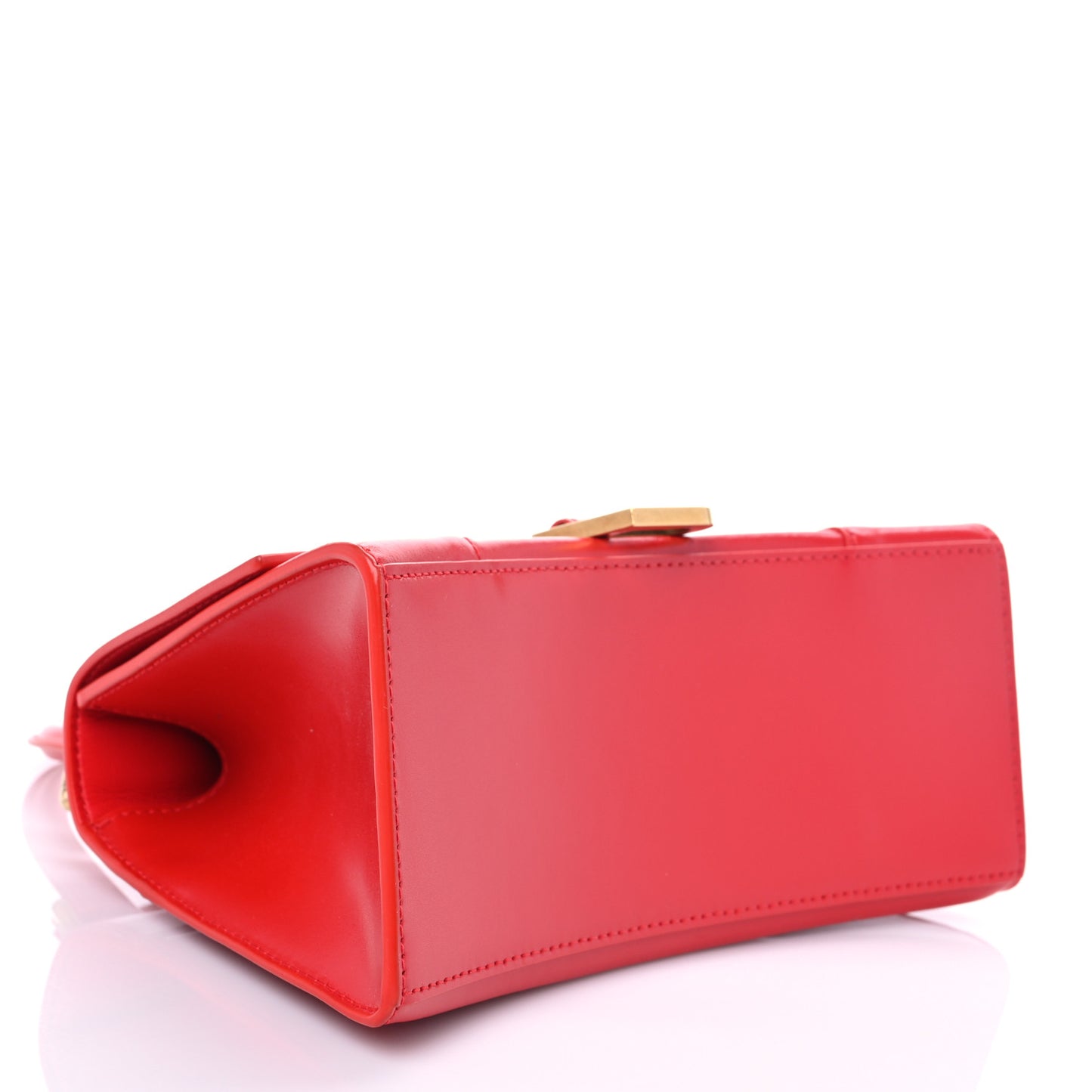 Shiny Box Calfskin Small Hourglass Top Handle Bag Bright Red