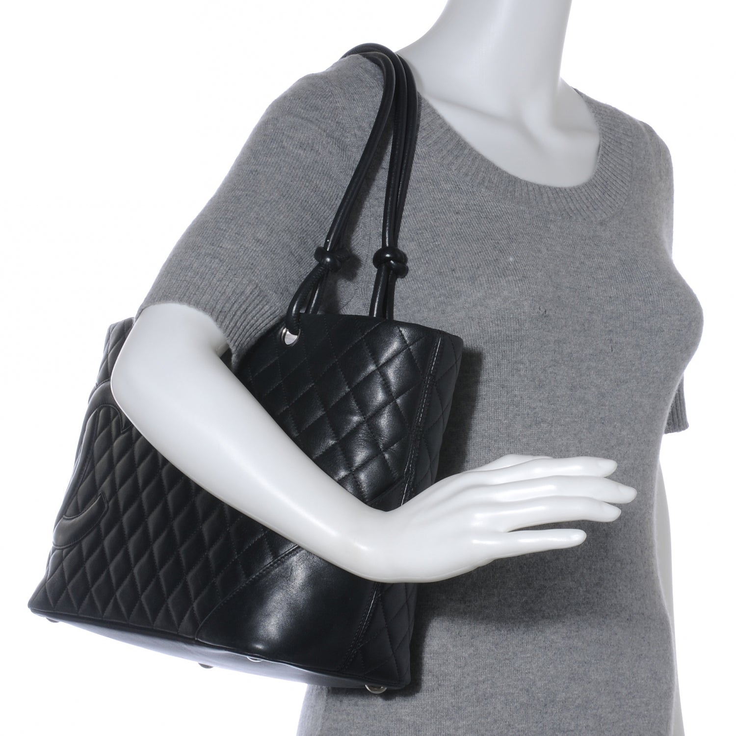 Chanel Calfskin Quilted Large Cambon Tote Black 2 of 8