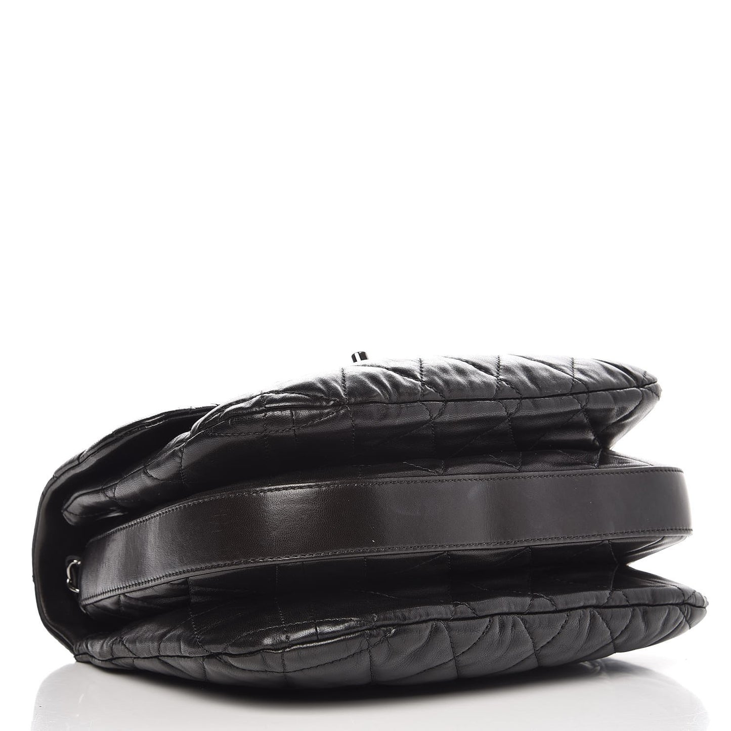 Lambskin Quilted 3 Large Flap Black