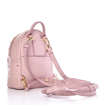MCM Calfskin Stud X-Mini Stark Bebe Boo Backpack Pink 3 of 9