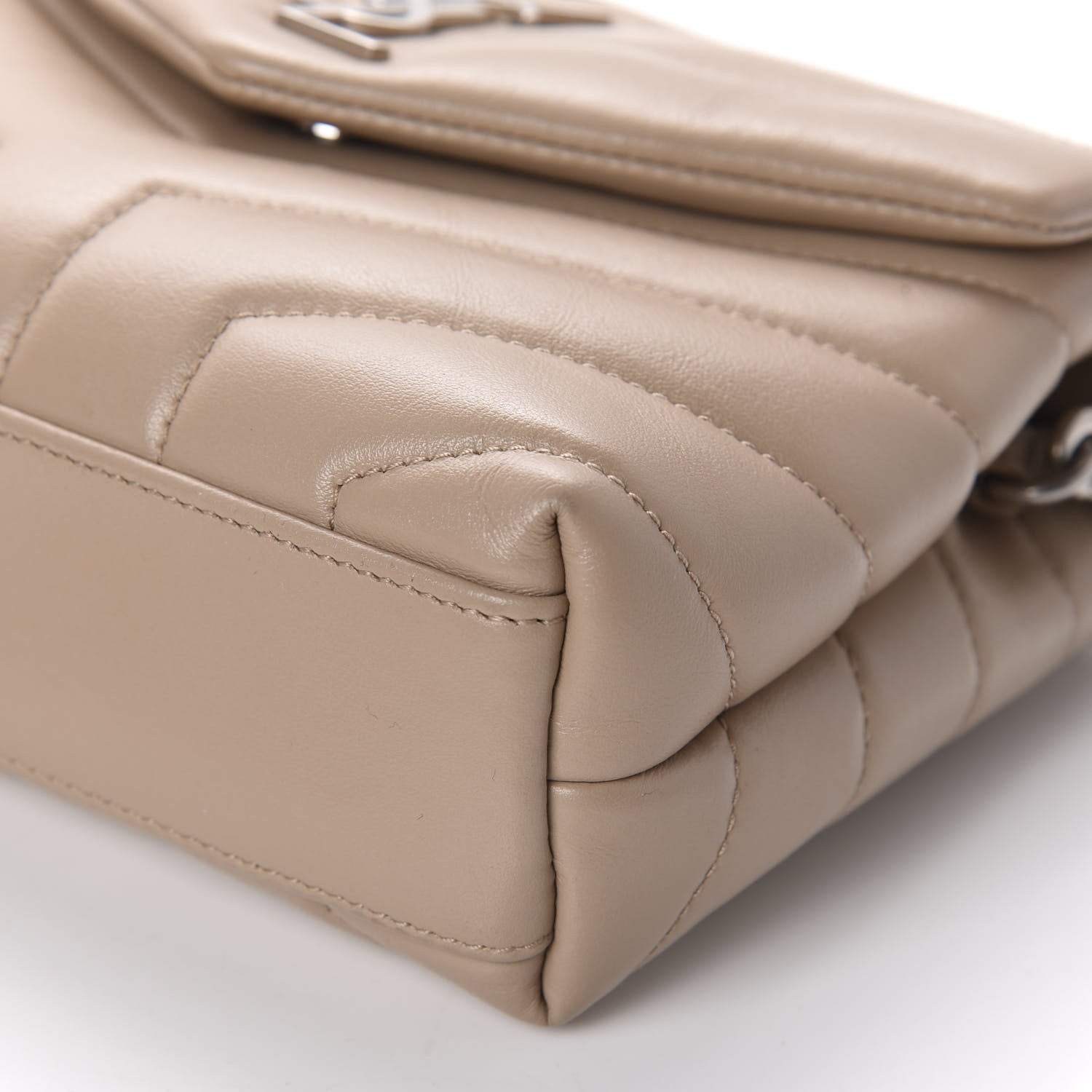 Saint Laurent Calfskin Y Quilted Monogram Toy Loulou Satchel Nude 7 of 12