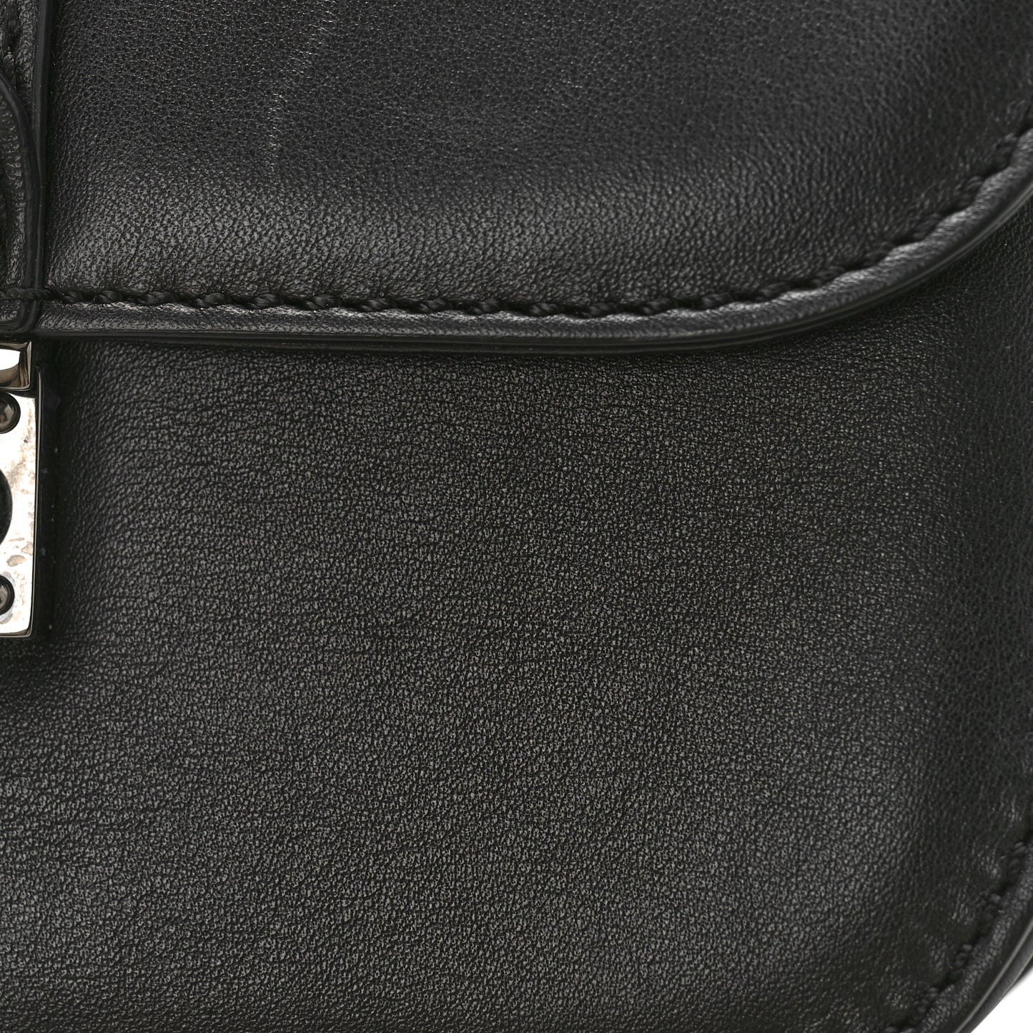 Vitello Small Glam Lock Rockstud Flap Black