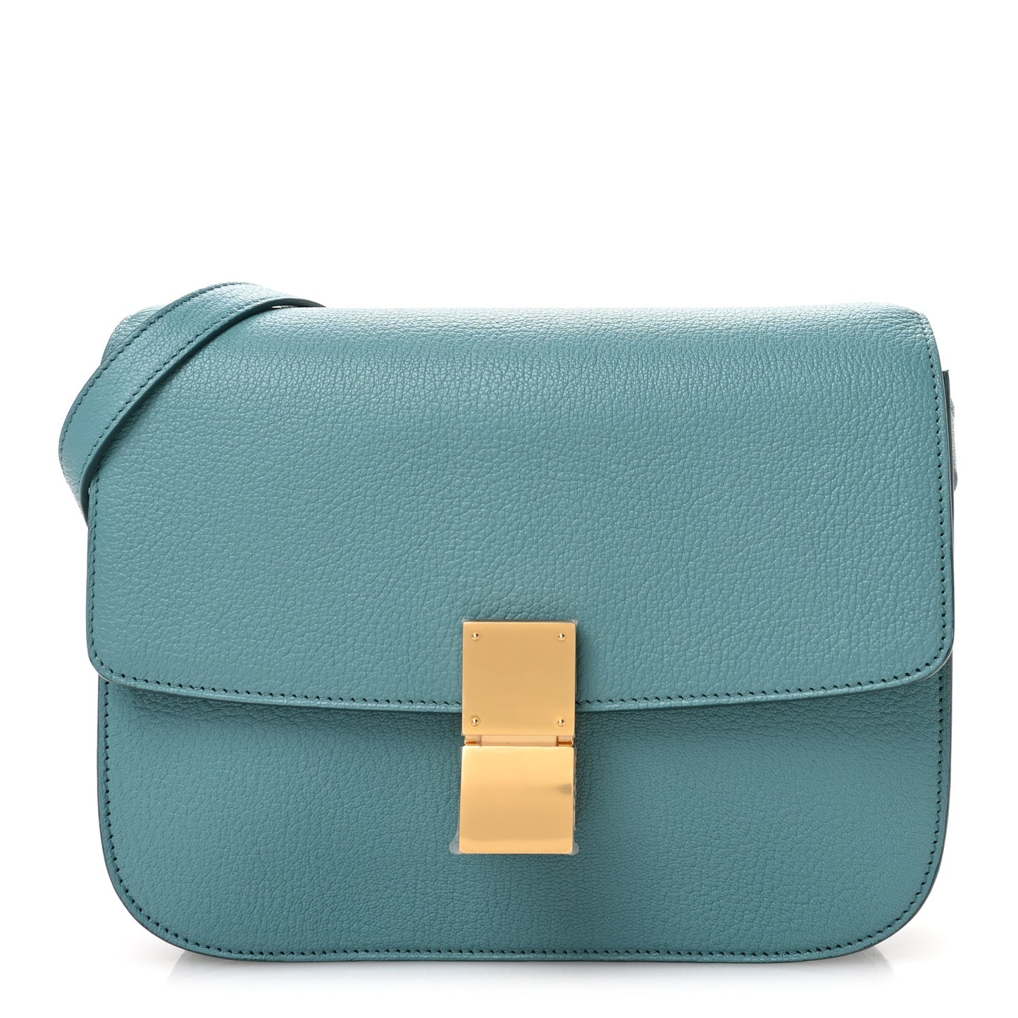Goatskin Medium Classic Box Flap Bag Antarctic