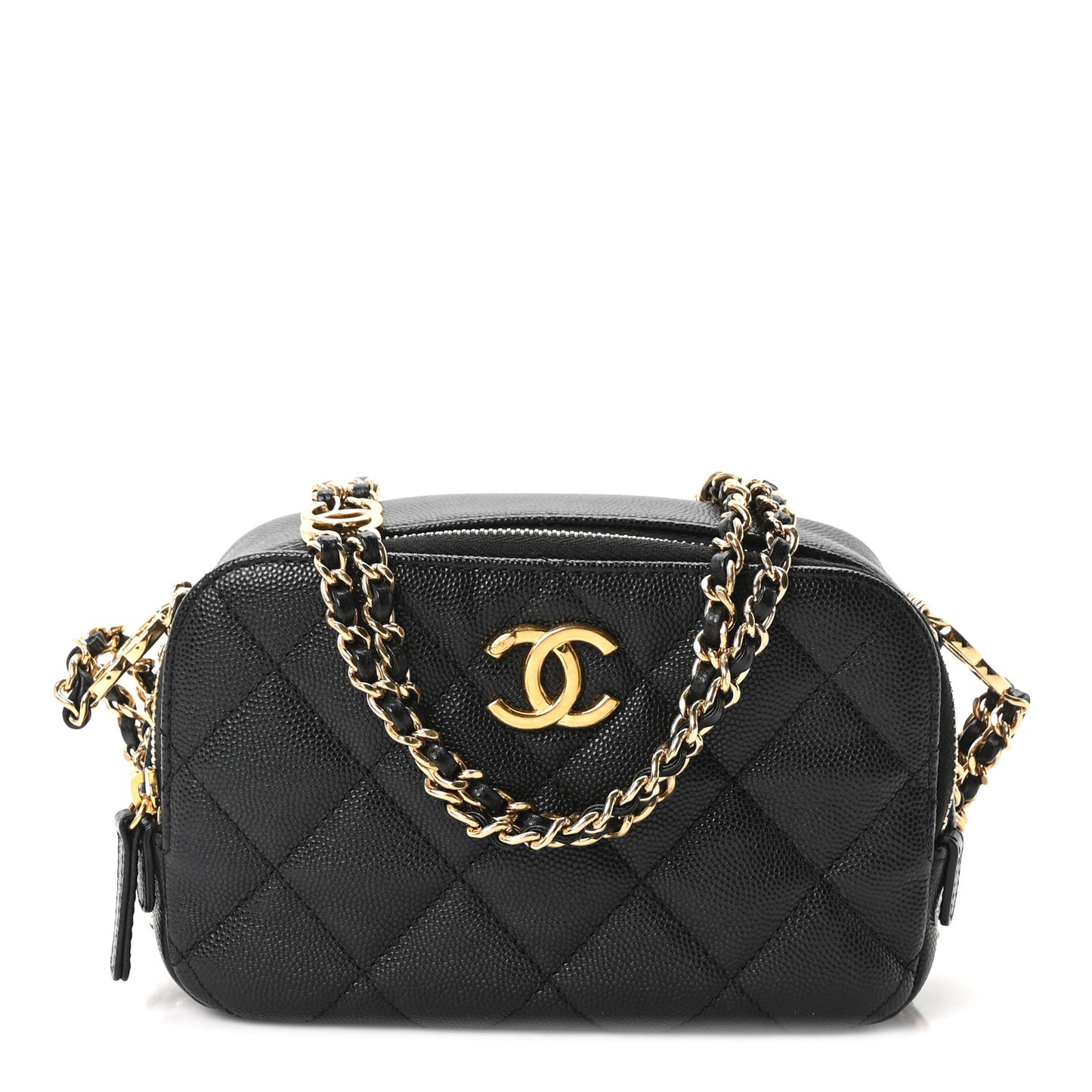 Caviar Quilted Mini CC You Camera Case Black