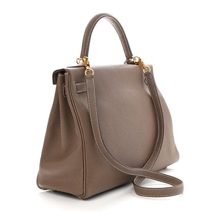 Hermes Togo Kelly Retourne 32 Etoupe 2 of 11