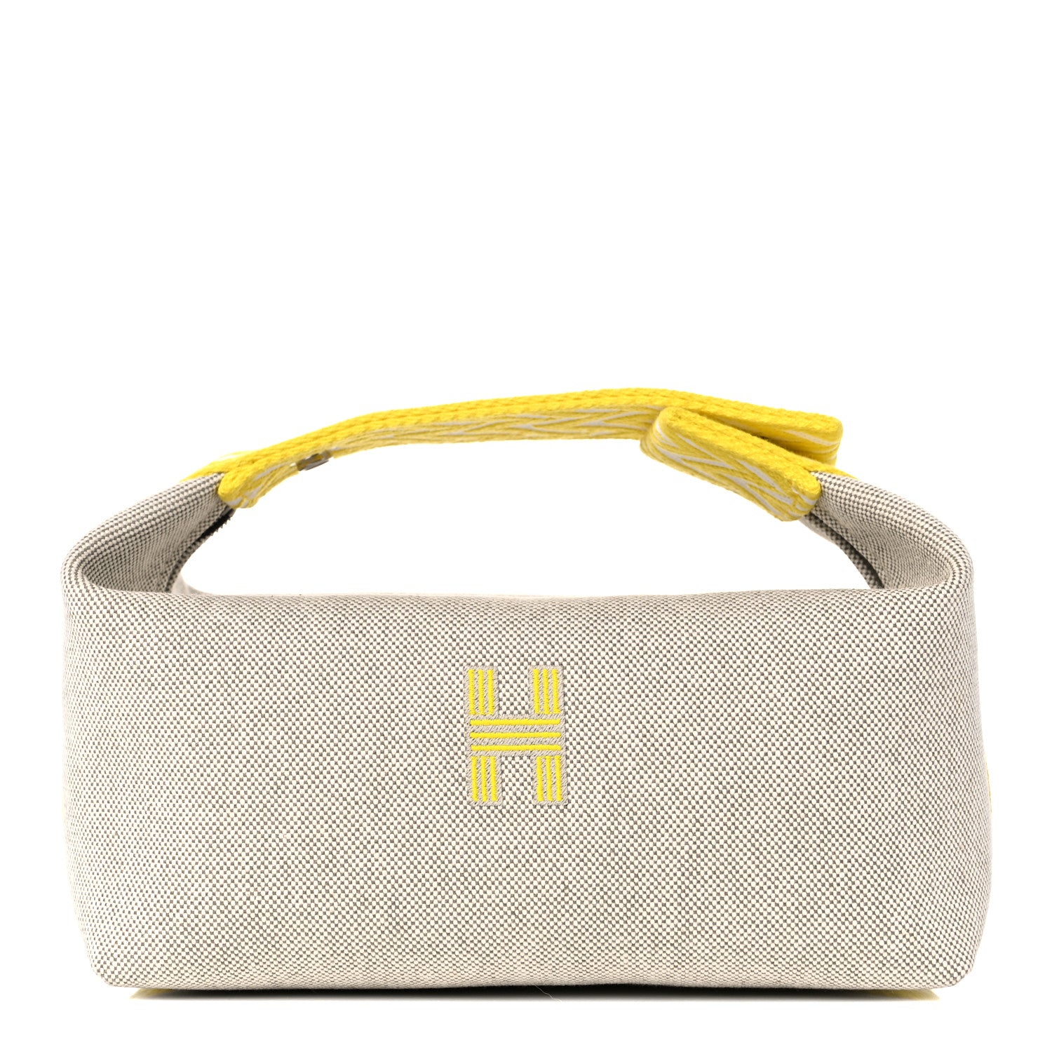 Hermes Canvas Small Bride-A-Brac Pouch Natural Jaune Citron 1 of 9
