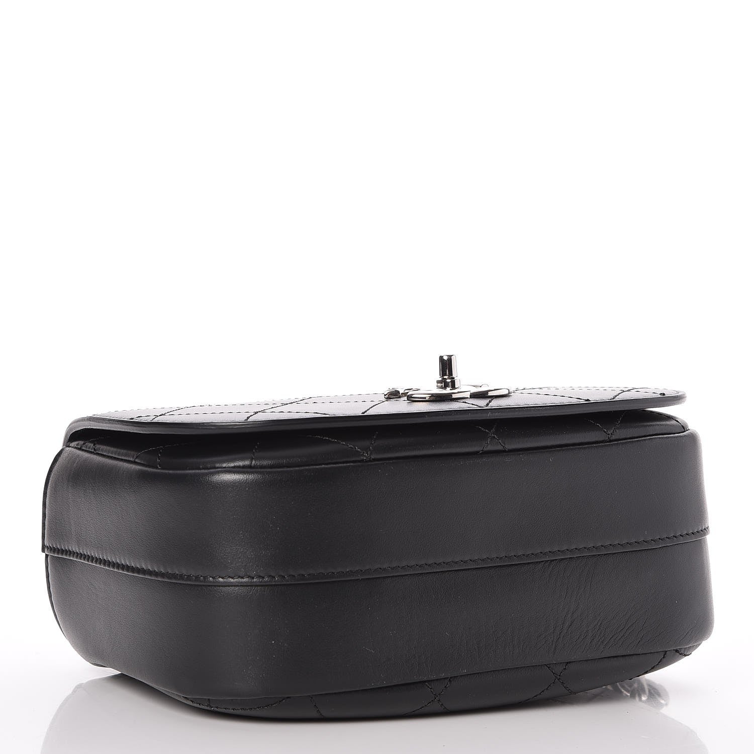 Chanel Calfskin Stitched Small Ring My Bag Flap Crossbody Bag Black 4 of 7