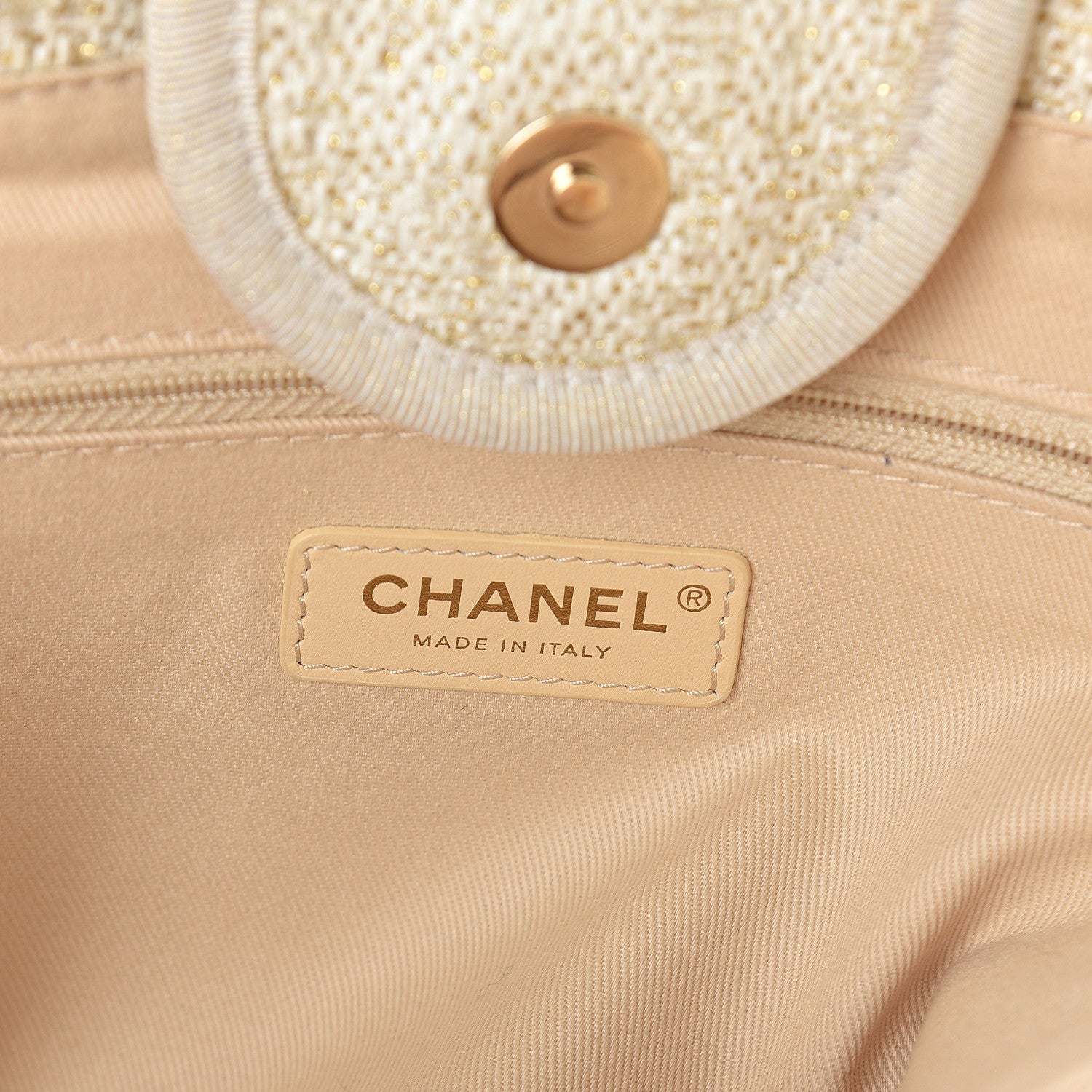 Chanel Canvas Medium Deauville Tote Ivory 5 of 9