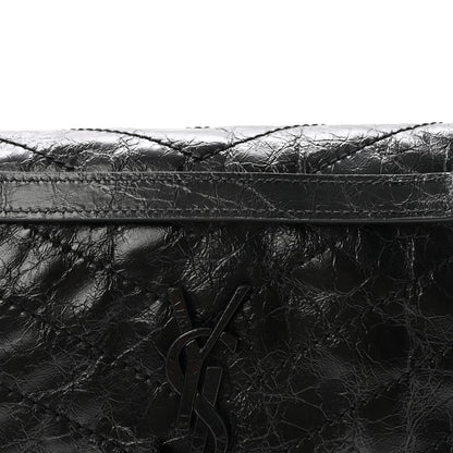 Saint Laurent Crinkled Calfskin Matelasse Monogram Medium Niki Chain Satchel Black 8 of 10