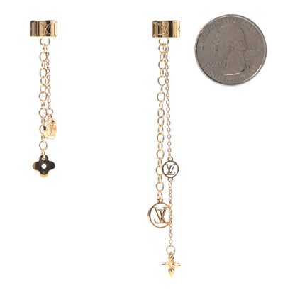 Louis Vuitton Nanogram Earphone Earrings Gold 2 of 4