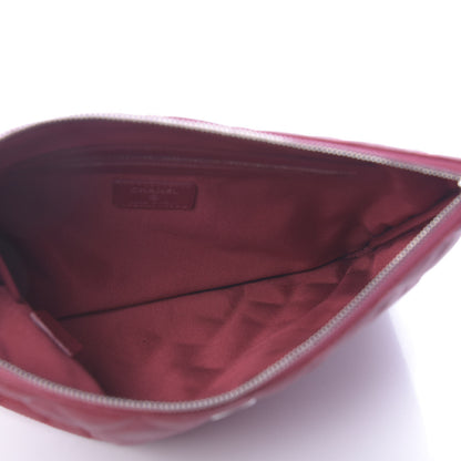 Chanel Caviar Quilted Medium Cosmetic Case Dark Red 5 of 9