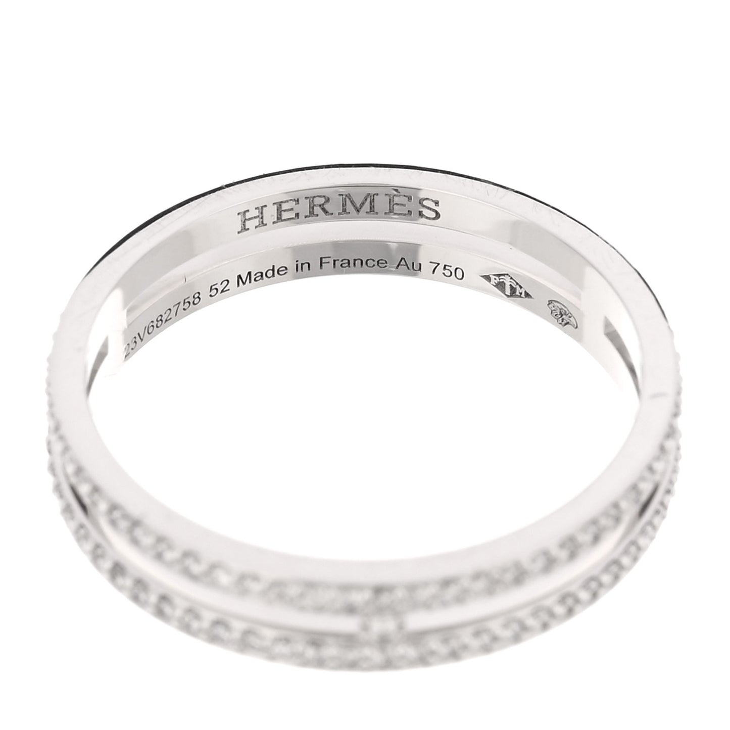 18K White Gold Diamond Ariane Wedding Band Ring 52 6
